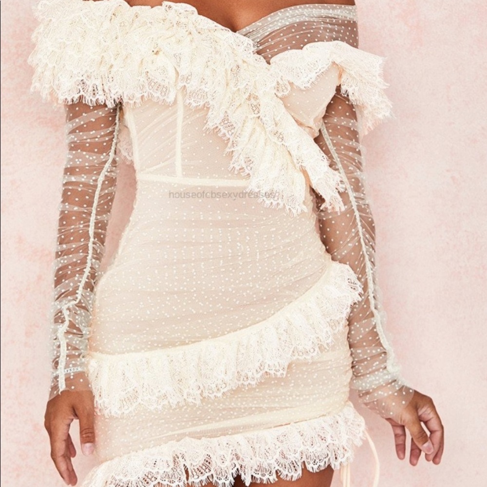 Beautiful white lace dress from house of CB